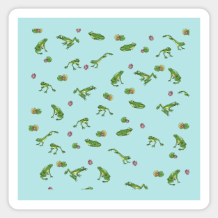 Green Frog Pattern Sticker